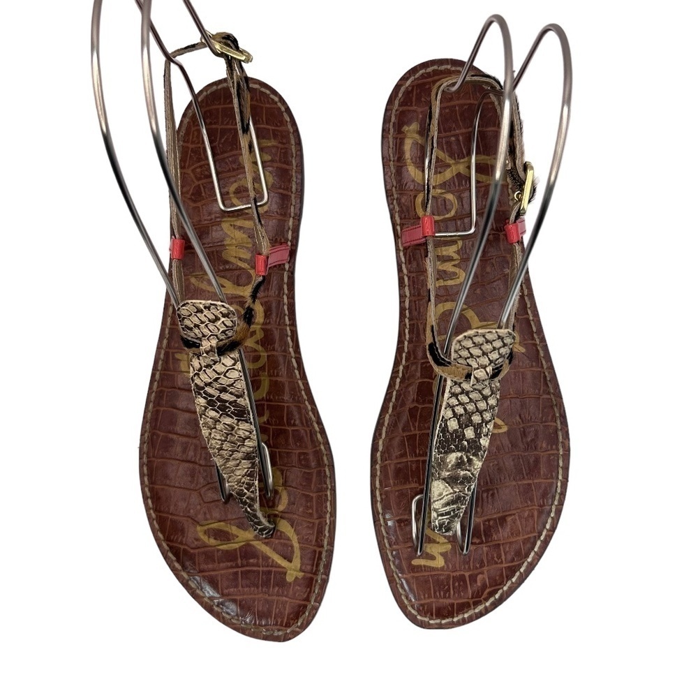 Sam Edelman Women's Snakeskin and Cheetah Print Gigi Thong Sandal Size 10 - Picture 2 of 11